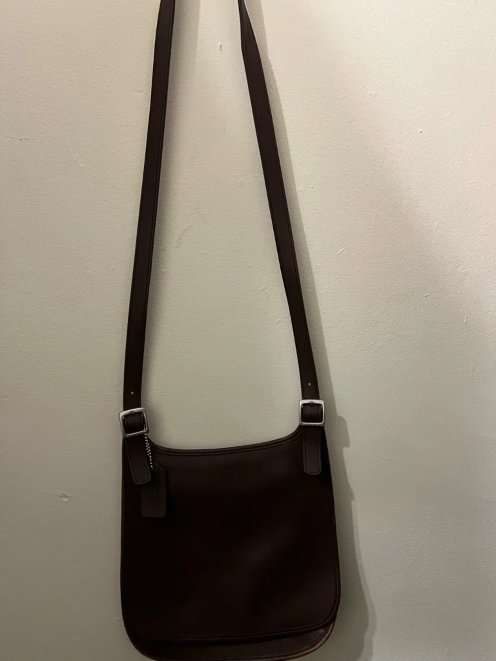 Vintage 90s Coach Mahogany Leather Hippie Flap Bag 9135 🤎